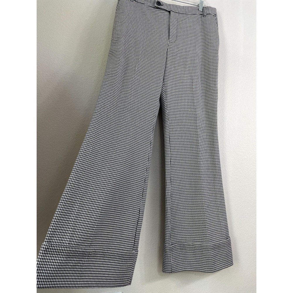 Maeve Anthropologie Womens 14 Houndstooth Wide Leg Pants‎ Trousers